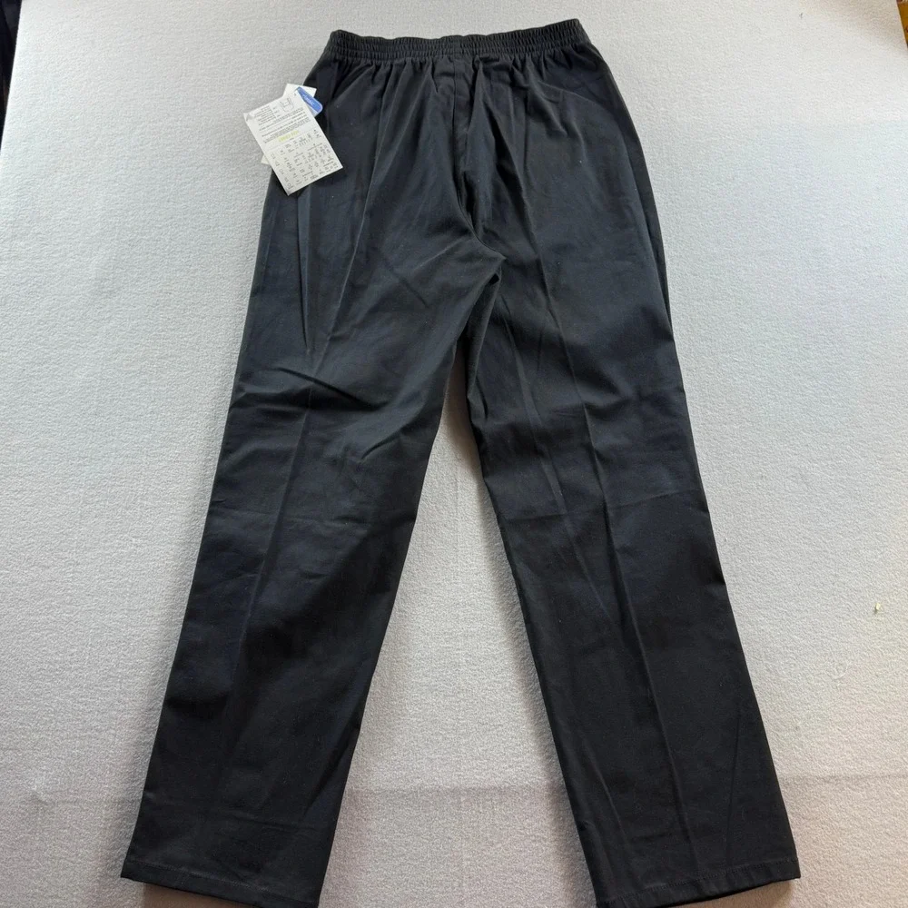Denim & Co. Pants Women Small Black Drawstring Elastic Waist Straight Leg 28x30